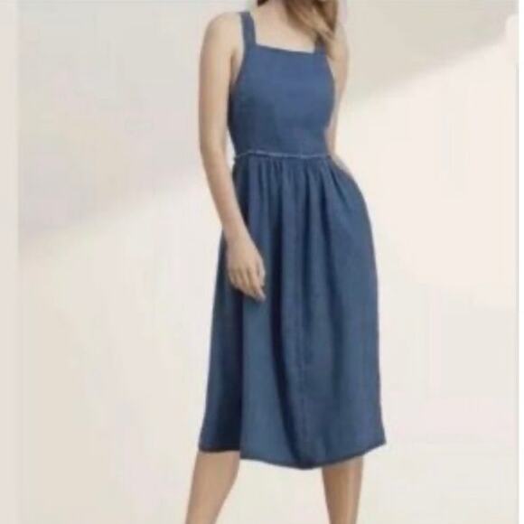 Aritzia Dresses & Skirts - Aritzia Wilfred Hymne Linen Blend Apron Dress Preppy Cottage Farm Peasant Size 0